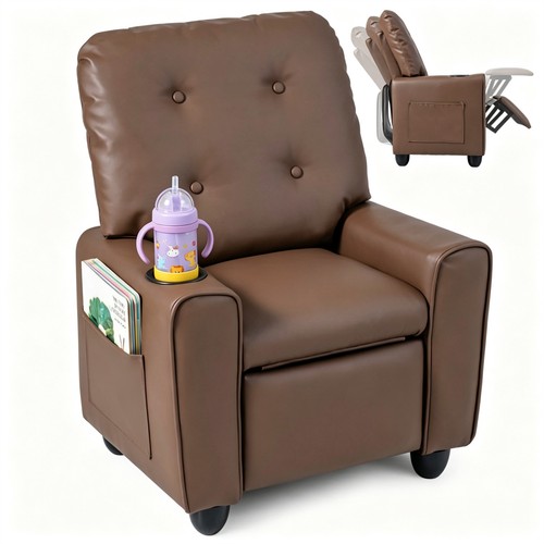 Brown kids recliner sofa - brown,